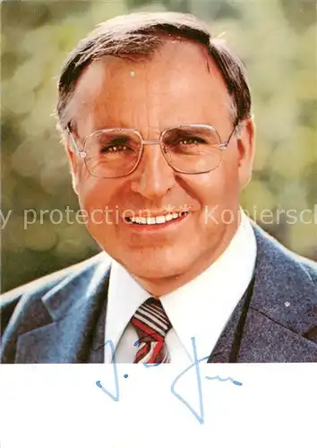 AK / Ansichtskarte 73890890 Autogramm Helmut Kohl   
