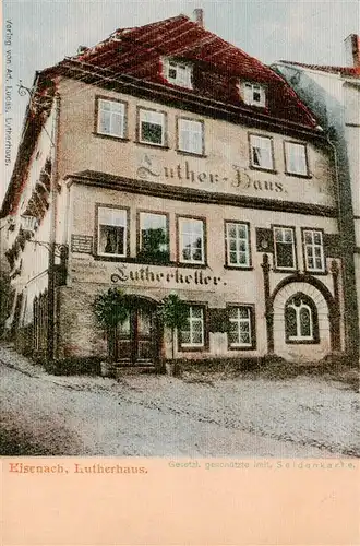 AK / Ansichtskarte 73890923 Seidenkarte_imitiert Eisenach Lutherhaus Seidenkarte imitiert