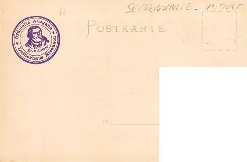 AK / Ansichtskarte 73890923 Seidenkarte_imitiert Eisenach Lutherhaus Seidenkarte imitiert