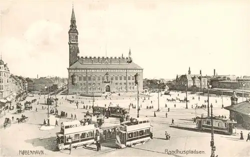 AK / Ansichtskarte  Strassenbahn_Tramway-- Kobenhavn Raashausplatz 