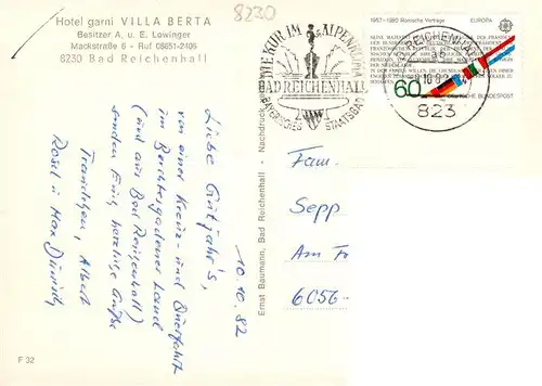 AK / Ansichtskarte  Bad_Reichenhall Hotel garni Villa Berta Bad_Reichenhall