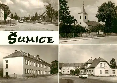 AK / Ansichtskarte  Sumice_Moravsky_Krumlov_Maehrisch_Kromau_CZ Strassenpartien Kirche 