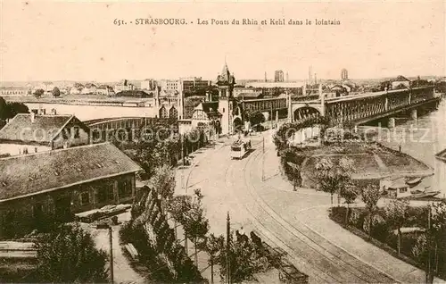 AK / Ansichtskarte  Eisenbahn_Railway_Chemin_de_Fer Strasbourg Les ponts du Rhin et Kehl 