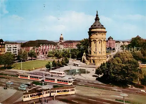 AK / Ansichtskarte 73891084 Eisenbahn_Railway_Chemin_de_Fer Mannheim am Wasserturm 