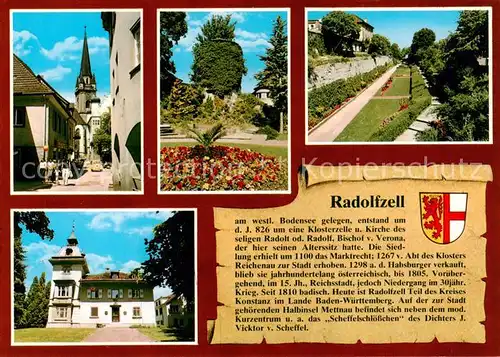 AK / Ansichtskarte  Radolfzell_Bodensee Liebfrauenmuenster Hexenturm Stadgarten Scheffel-Schloessle Halbinsel Mettnau Radolfzell Bodensee