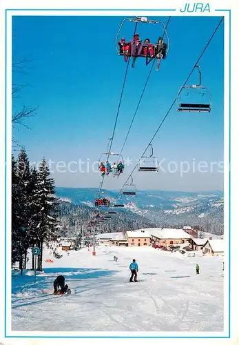 AK / Ansichtskarte 73891154 Sessellift_Chairlift_Telesiege Haut-Jura Les rousses 