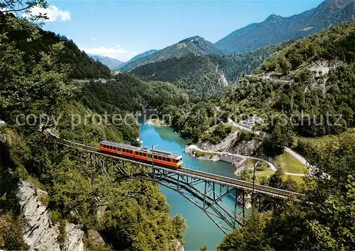 AK / Ansichtskarte  Eisenbahn_Railway_Chemin_de_Fer La Centovallina Bruecke Palagnedrasees 