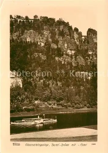 AK / Ansichtskarte  Schiffe_Binnenschifffahrt Elbsandsteingebirge Bastei-Bruecke 