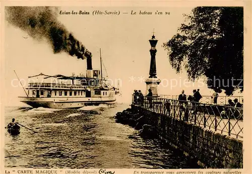 AK / Ansichtskarte  Schiffe_Binnenschifffahrt Evian-les-Bains Hte-Savoie 