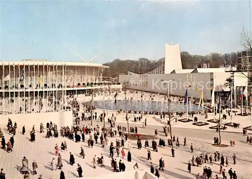 AK / Ansichtskarte 73891199 Exposition_Universelle_Bruxelles_1958 Les pavillons des U.S.A et du Saint-Siège 
