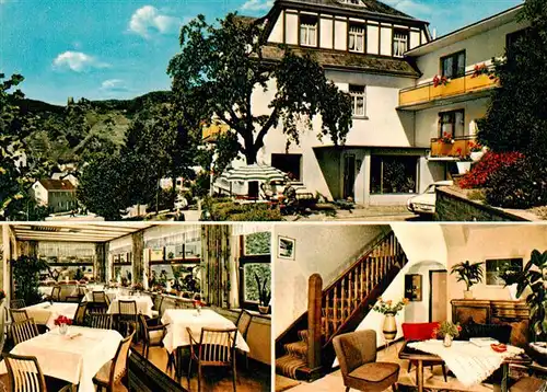 AK / Ansichtskarte 73891217 Bad_Salzig Hotel Haus Bach Gastraum Treppenaufgang Bad_Salzig