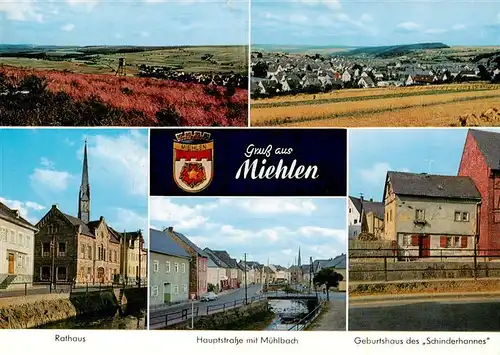 AK / Ansichtskarte  Miehlen_Taunus Panorama Rathaus Hauptstrasse Muehlbach Geburtshaus des Schinderhannes Miehlen_Taunus