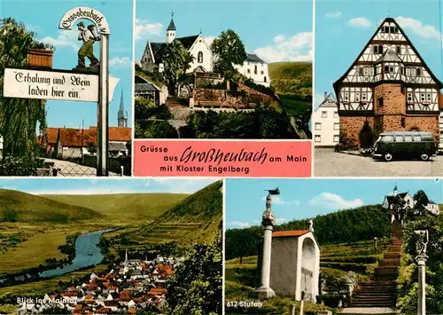 AK / Ansichtskarte  Grossheubach Kloster Engelberg Fachwerkhaus Blick ins Maintal 612 Stufen Grossheubach