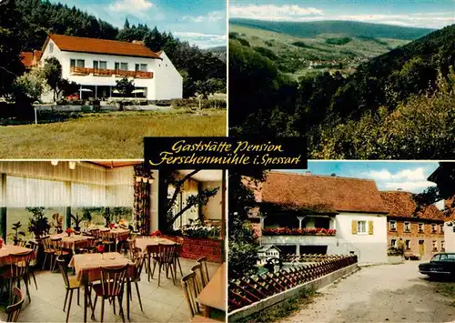 AK / Ansichtskarte 73891257 Krausenbach_Dammbach Gaststaette Pension Ferschenmuehle Gastraum Panorama 