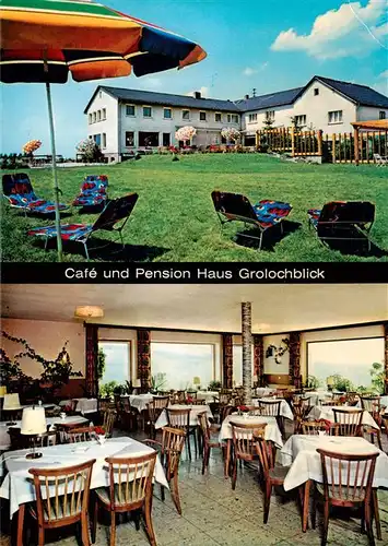 AK / Ansichtskarte  Presberg_Rheingau_Ruedesheim Cafe Pension Haus Grolochblick Gastraum 