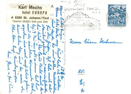 AK / Ansichtskarte 73891278 St_Johann_Ahrntal_Suedtirol_IT Karl Mechs Hotel Europa 