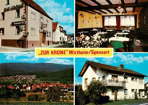 AK / Ansichtskarte 73891285 Wirtheim_Biebergemuend Hotel Restaurant Zur Krone Gaststube Panorama 