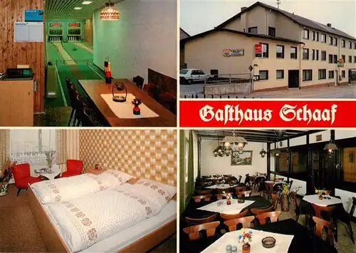 AK / Ansichtskarte  Schadeck_Runkel Gasthaus Schaaf Gaststube Gaestezimmer Kegelbahn Schadeck Runkel