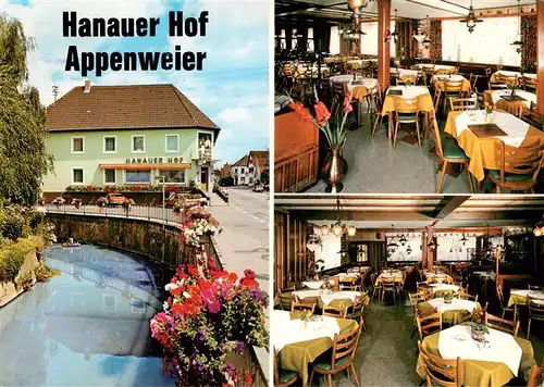 AK / Ansichtskarte  Appenweier Gasthof Pension Hanauer Hof Gastraeume Kanal Appenweier