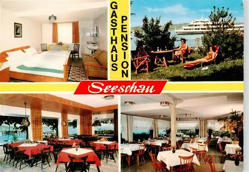 AK / Ansichtskarte  Dingelsdorf_Konstanz_Bodensee Gasthaus Pension Seeschau Gastraeume Gaestezimmer Liegewiese 