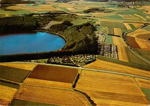 AK / Ansichtskarte  Gillenfeld_Eifel Feriendorf Pulvermaar Fliegeraufnahme Gillenfeld_Eifel