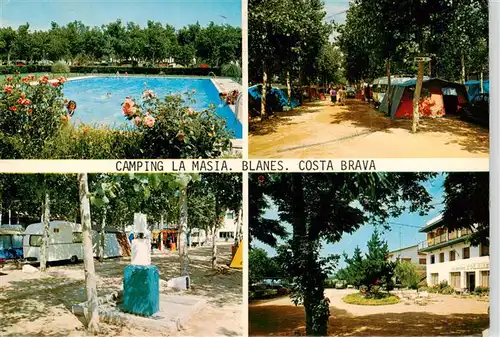 AK / Ansichtskarte 73891352 Blanes_Costa_Brava_ES Camping La Masia Schwimmbad Zeltplatz Restaurant 