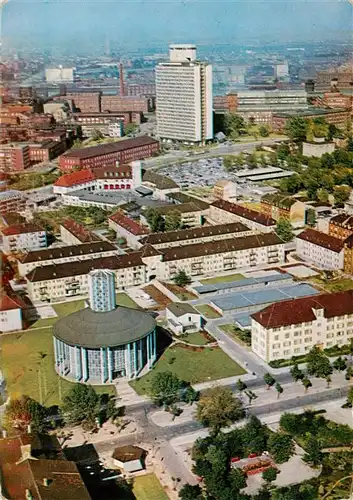 AK / Ansichtskarte 73891363 Ludwigshafen__Rhein BASF mit Friedrich Engelhorn Haus und der Friedenskirche 