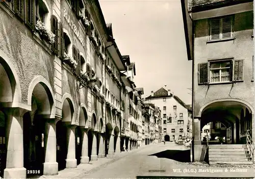 AK / Ansichtskarte  Wil__SG Marktgasse und Rathaus 