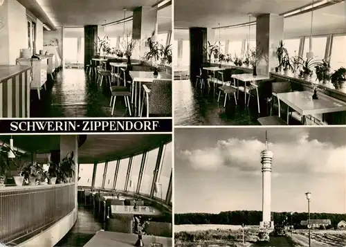 AK / Ansichtskarte 73891438 Zippendorf_Schwerin Fernsehturm Zippendorf Turmcafe 