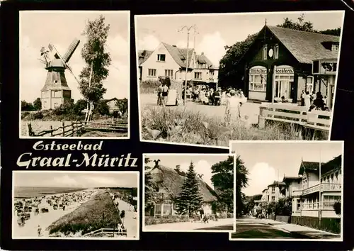 AK / Ansichtskarte 73891486 Graal-Mueritz_Ostseebad Windmuehle Milchbar Seestern Strand Ortspartie Graal-Mueritz_Ostseebad