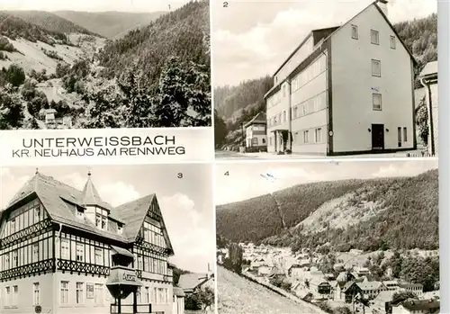 AK / Ansichtskarte  Unterweissbach Blick vom Quelitzfelsen FDGB Erholungsheim Goldene Lichte Bettenhaus Teilansicht Unterweissbach