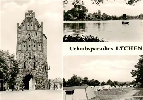 AK / Ansichtskarte  Lychen Stadttor Seepartie Zeltplatz Lychen