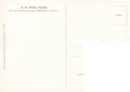 AK / Ansichtskarte 73891497 Fulda Vor der Klostergruendung im Mittelalter und Heute Fulda