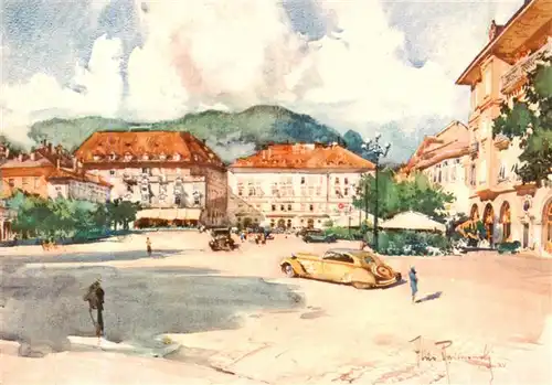 AK / Ansichtskarte  Bolzano_Bozen_Suedtirol_IT Piazza Vittorio Emanuele III Kuenstlerkarte 