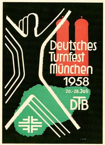 AK / Ansichtskarte  Muenchen Deutsches Turnfest Muenchen 1958 Plakat Muenchen