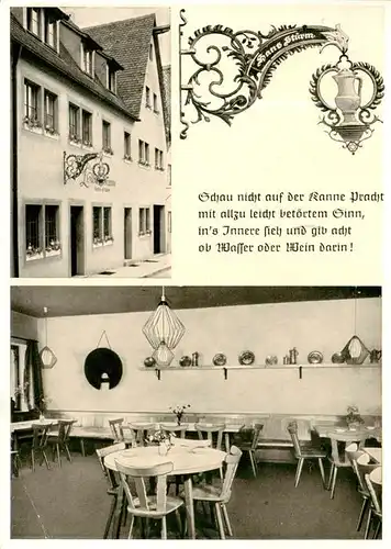 AK / Ansichtskarte  Rothenburg__Tauber Gasthaus Silberne Kanne Gaststube 