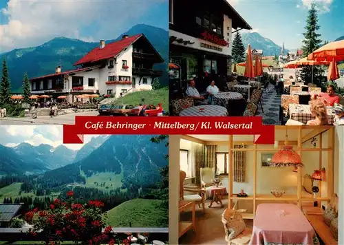 AK / Ansichtskarte 73891749 Mittelberg_Kleinwalsertal_AT Cafe Behringer Gaststube Terrasse Panorama 