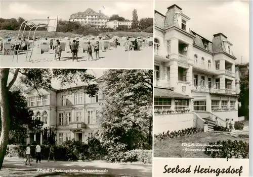 AK / Ansichtskarte  Heringsdorf__Ostseebad_Usedom Strand FDGB Erholungsheim Ostseestrand FDGB Erholungsheim Giuseppe di Vittorio 