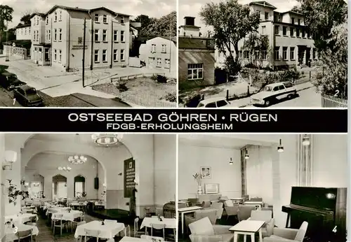 AK / Ansichtskarte  Goehren__Ostseebad_Ruegen FDGB Erholungsheim Friedrich Engels Haus Kaethe Speiseraum Klubraum im Haus Kaethe 