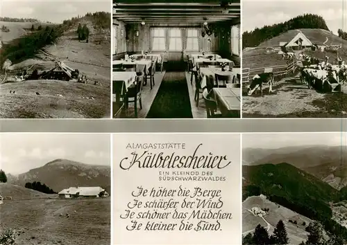 AK / Ansichtskarte  Muenstertal__Schwarzwald Almgaststaette Kaelbelescheuer Gastraum Panorama 