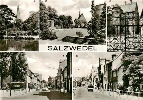 AK / Ansichtskarte 73891845 Salzwedel Pfefferteich Burggarten Joh Friedrich Danneil Museum Strasse der Jugend Strasse der Freundschaft Salzwedel