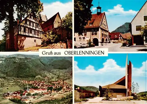 AK / Ansichtskarte  Oberlenningen Gasthaus Pension Roessle Ortspartie Kirche Panorama Oberlenningen