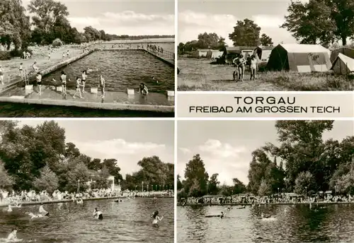 AK / Ansichtskarte  Torgau Freibad am grossen Teich Zeltplatz Teilansichten Torgau