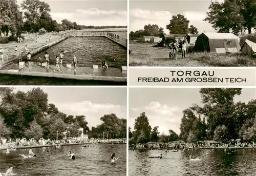 AK / Ansichtskarte  Torgau Freibad am grossen Teich Zeltplatz Teilansichten Torgau