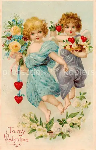 AK / Ansichtskarte  Kinder_Child_Enfants Engel Valentine Litho  