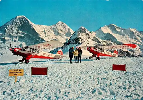 AK / Ansichtskarte 73891896 Gletscher Flugzeug Schweiz 