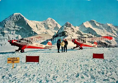 AK / Ansichtskarte  Gletscher Flugzeug Schweiz 