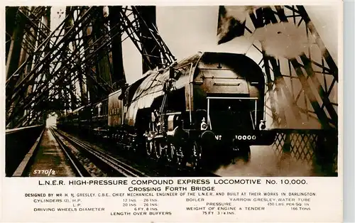 AK / Ansichtskarte 73891912 Eisenbahn_Railway_Chemin_de_Fer L.N.E.R. High-Pressure Compound Express No. 10.000. 