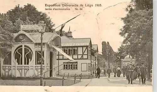 AK / Ansichtskarte 73891960 Exposition_Universelle_Liege_1905 Jardin d acclimatation No.64 