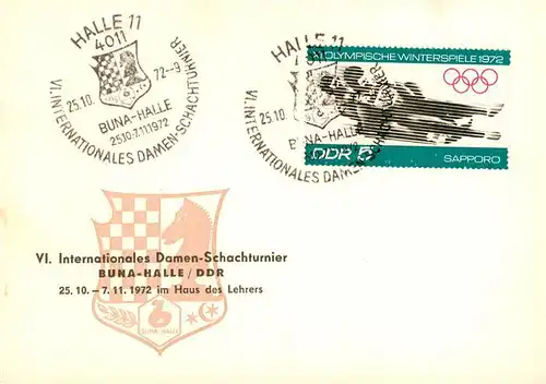 AK / Ansichtskarte  Schach_Chess_Echecs Damen Buna Halle DDR  